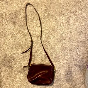 Maroon fossil crossbody